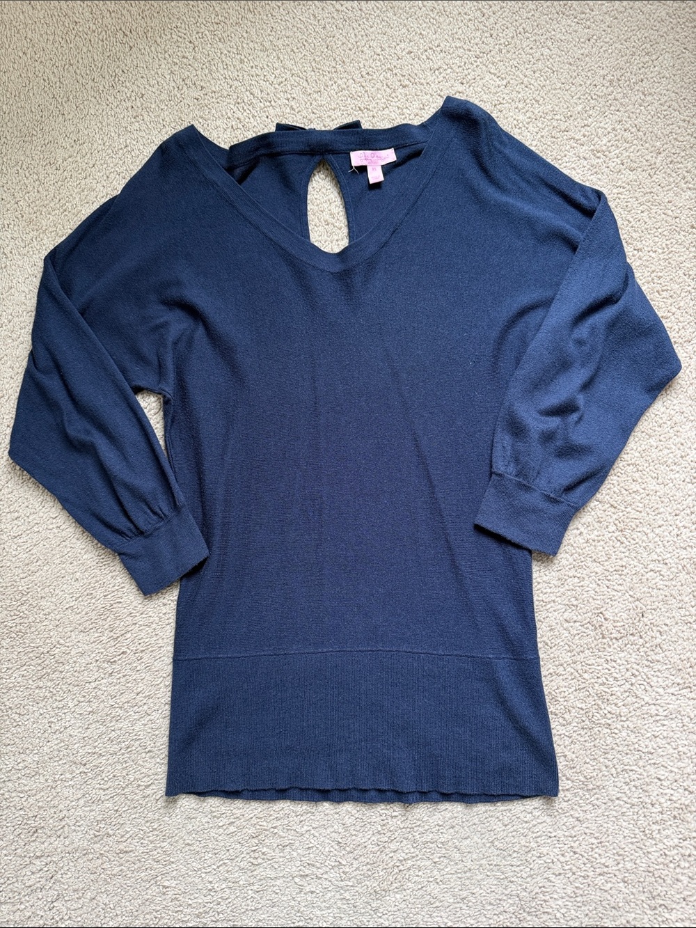 Lilly Pulitzer Navy Knit Top with Keyhole Back